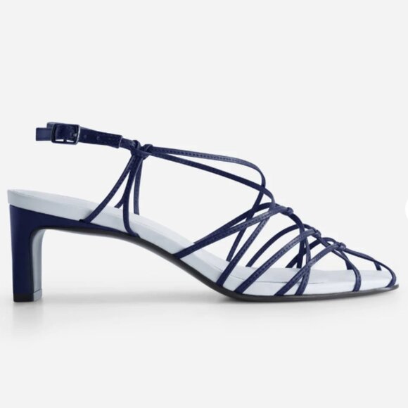 NEW BERNARDO Made In Brazil Leather Catrina Strappy Heels  in MIDNIGHT 925 6m3 - Picture 8 of 8